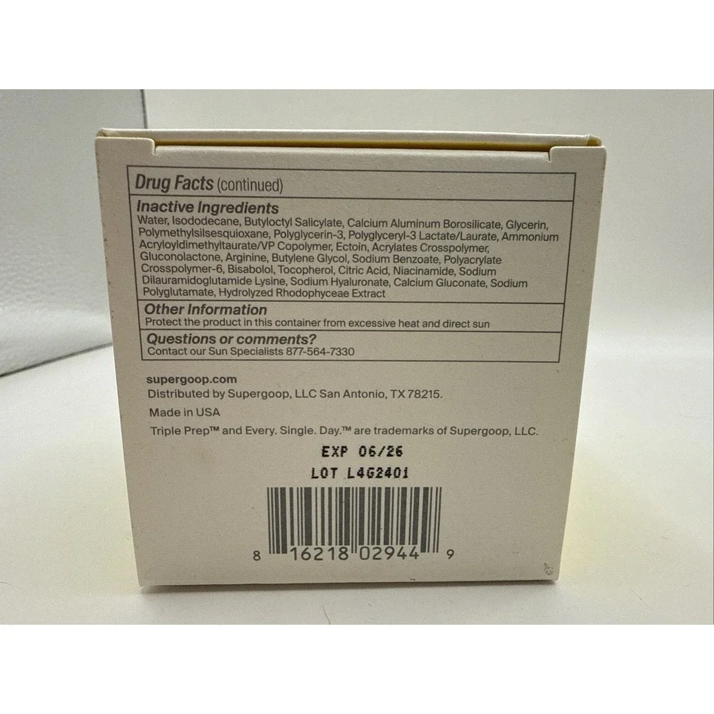 Supergoop Triple Prep Weightless Multitasking Moisturizer SPF 40 NEW 6/26 EXP